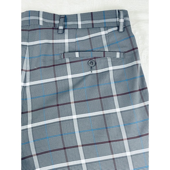 Pebble Beach Shorts Mens Tagged 36 Waist Gray Plaid Pattern Performance Golf - Picture 12 of 16